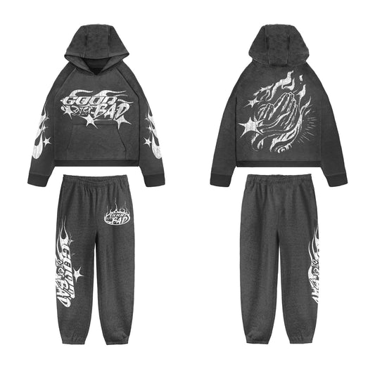 GOOD OVER BAD FLAMING HANDS SWEATSUIT